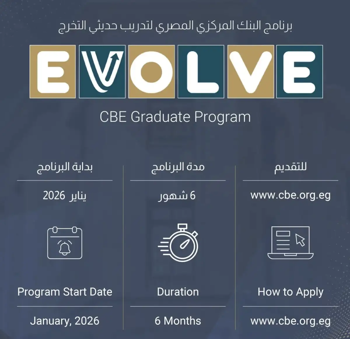 البنك المركزى المصرى يعلن عن فتح باب التقديم لبرنامج تدريب حديثى التخرج